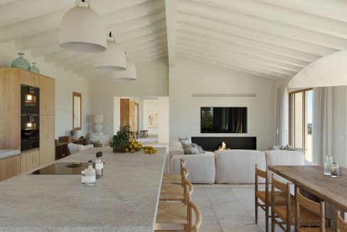 Salón con chimenea